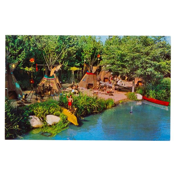 A Disneyland Peaceful Indian Village Postcard.