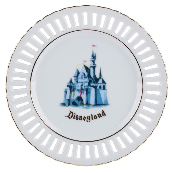 A Disneyland Sleeping Beauty Castle Slotted Plate.