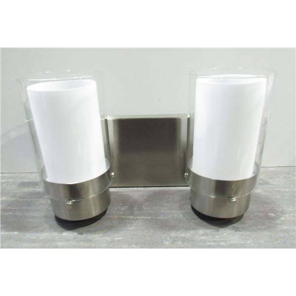 2 LIGHT SATIN NICKEL VANITY LIGHT