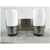 Image 1 : 2 LIGHT SATIN NICKEL VANITY LIGHT