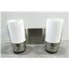 Image 1 : 2 LIGHT SATIN NICKEL VANITY LIGHT