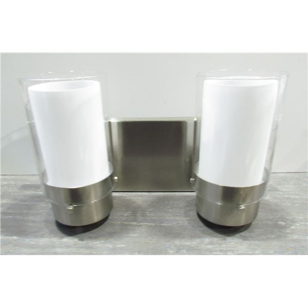 2 LIGHT SATIN NICKEL VANITY LIGHT