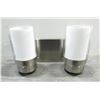 Image 1 : 2 LIGHT SATIN NICKEL VANITY LIGHT