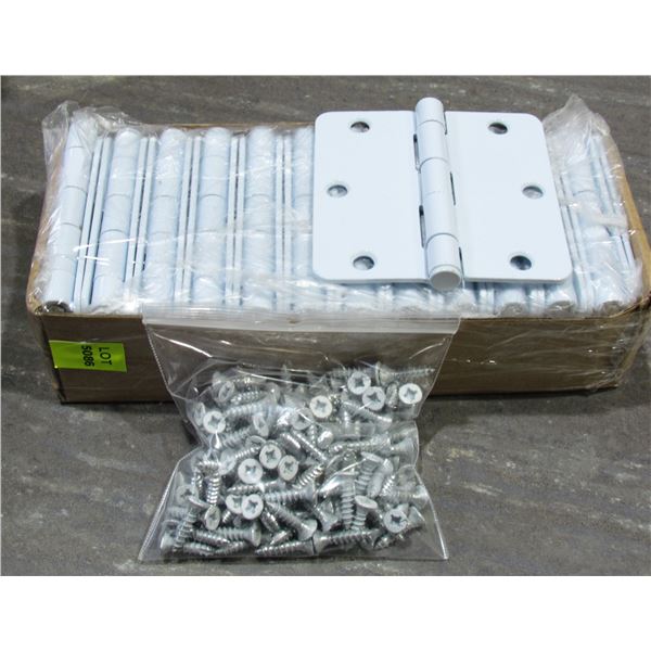 LOT OF 24, 3 1/2" HINGES WHITE