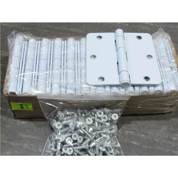 LOT OF 24, 3 1/2" HINGES WHITE