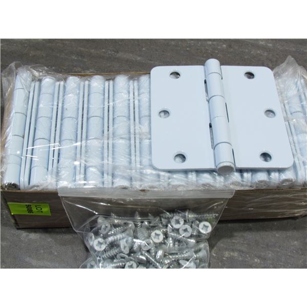 LOT OF 24, 3 1/2" HINGES WHITE
