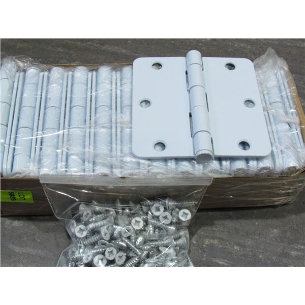 LOT OF 24, 3 1/2" HINGES WHITE