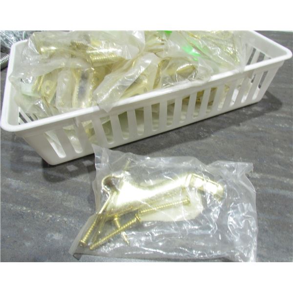 LOT OF 16 BRASS FINISH HAND RAIL BRACKETS