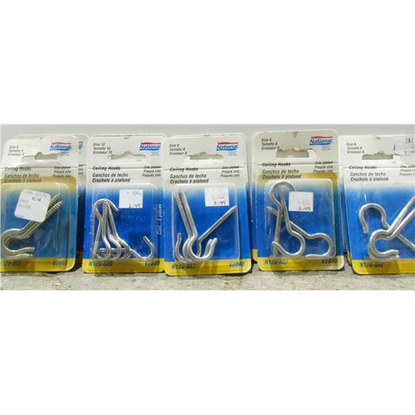 LOT OF 10, SIZE 8 CEILING HOOKS
