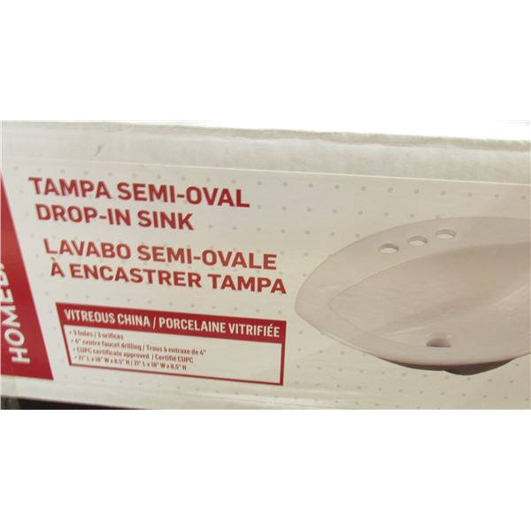 TAMPA SEMI-OVAL DROP IN SINK
