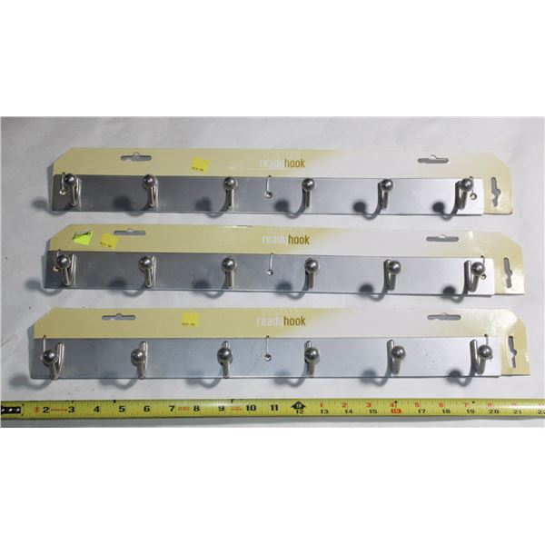 THREE READY HOOK WALL MOUNT HOOKS