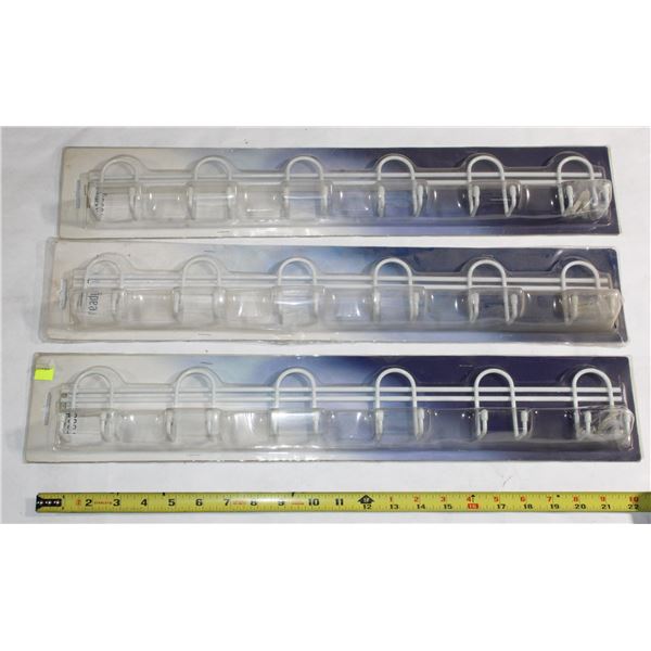 THREE WHITE HOOK RACKS