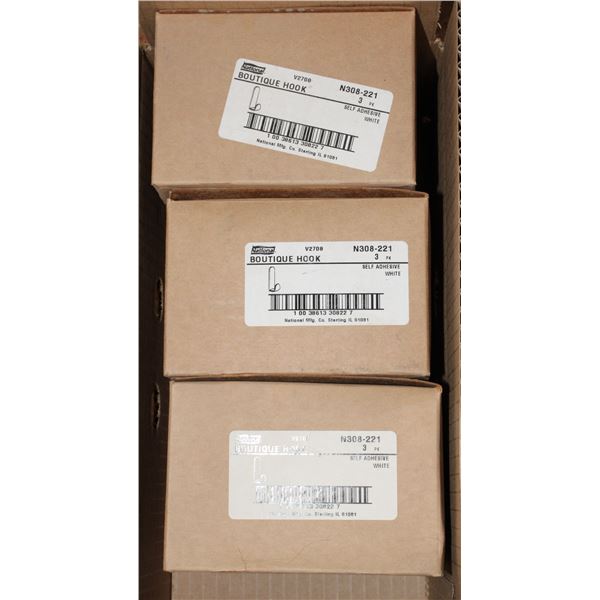 THREE BOXES OF FASTAC SELF ADHESIVE BOUTIQUE HOOKS