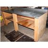 Image 3 : LARGE WELL BUILT SHOP TABLE WITH METAL TOP
