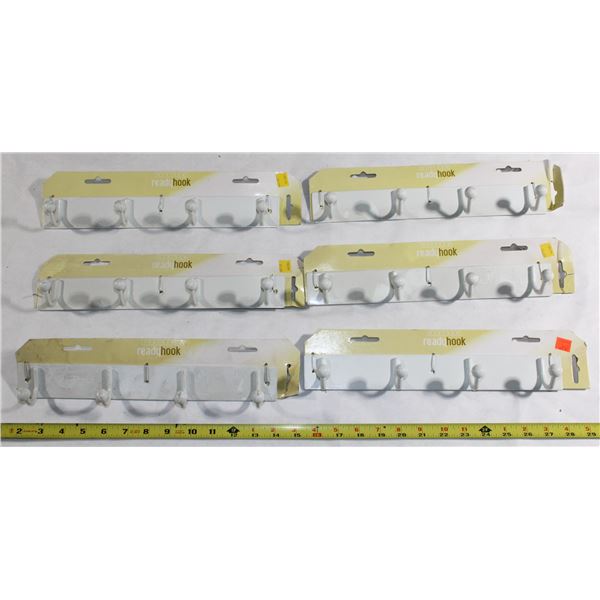 LOT OF SIX 4 HOOK, HOOK RACKS
