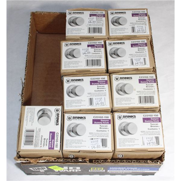 BOX OF TUSCAN BRONZE DUMMY DOOR KNOBS