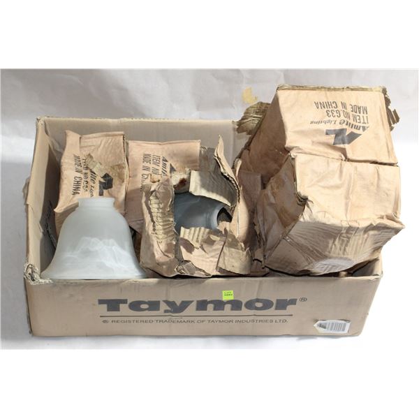 LOT OF 8 FROSTED GLASS LIGHT SHADE COVERS