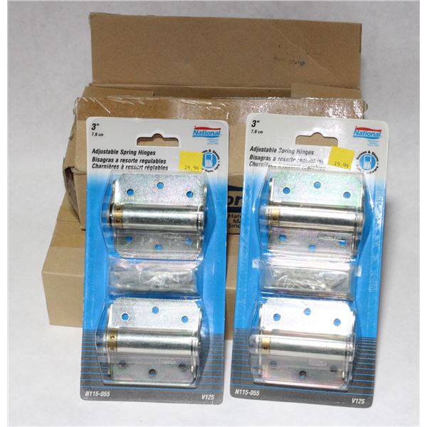 TWO CASES OF NATIONAL 3" ADJUSTABLE SPRING HINGES