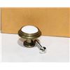 Image 2 : CASE OF ANTIQUE BRASS AND WHITE FINISH CABINET