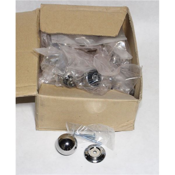 BOX OF CHROME BALL CABINET KNOBS WITH BACKPLATE