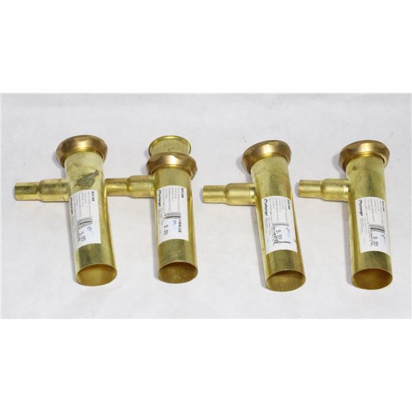 LOT OF 4 1-1/2" X 6" BRASS DISHWASHER BRANCH