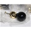 Image 2 : TRAY OF BLACK AND BRASS FINISH BALL CABINET KNOBS