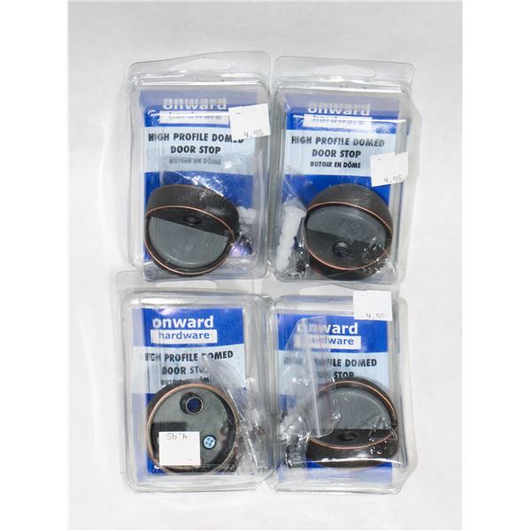 LOT OF 4 HIGH PROFILE DOMED DOOR STOPS