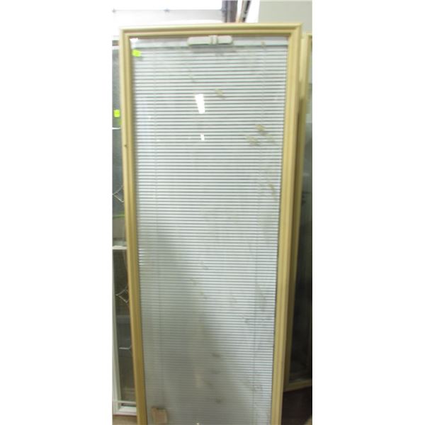 22" X 64" DOOR GLASS TILT ONLY BLIND TAN FRAME