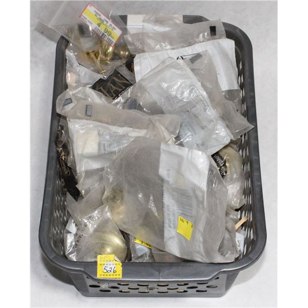 TRAY OF GOLD FINISH CABINET KNOBS