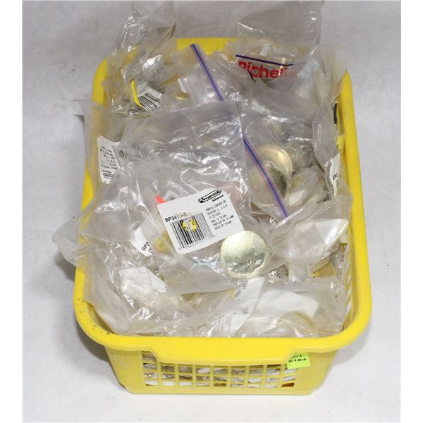 TRAY OF GOLD FINISH CABINET KNOBS