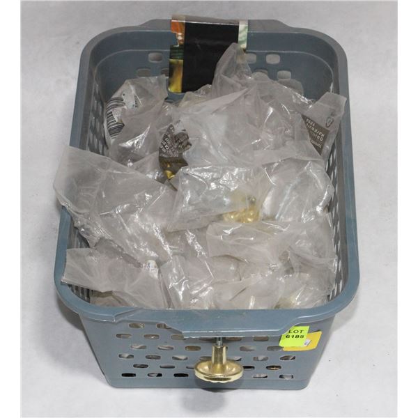 TRAY OF GOLD FINISH CABINET KNOBS