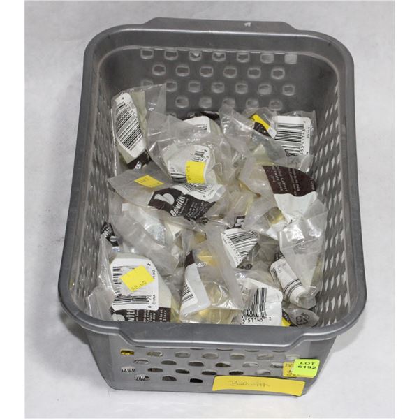 TRAY OF GOLD FINISH CABINET KNOBS