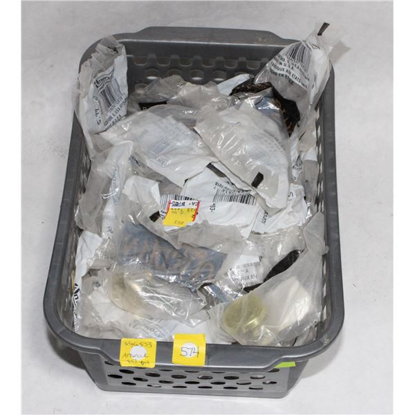 TRAY OF GOLD FINISH CABINET KNOBS