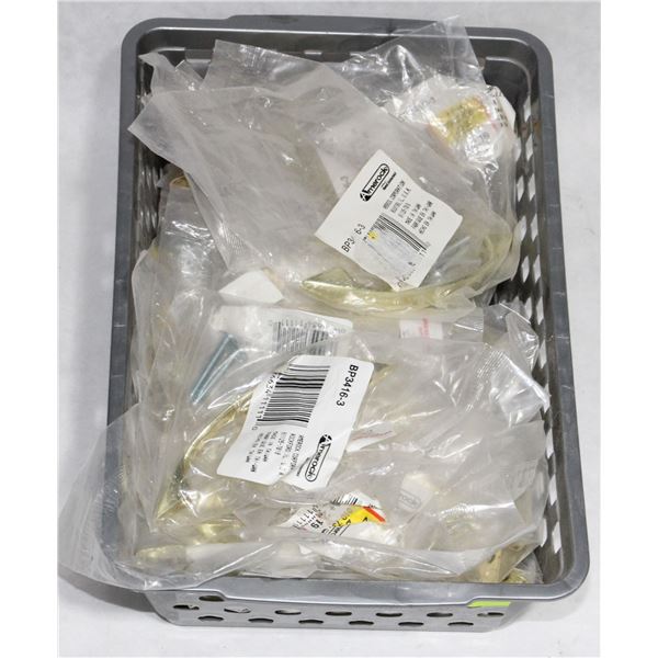 TRAY OF GOLD FINISH CABINET PULLS