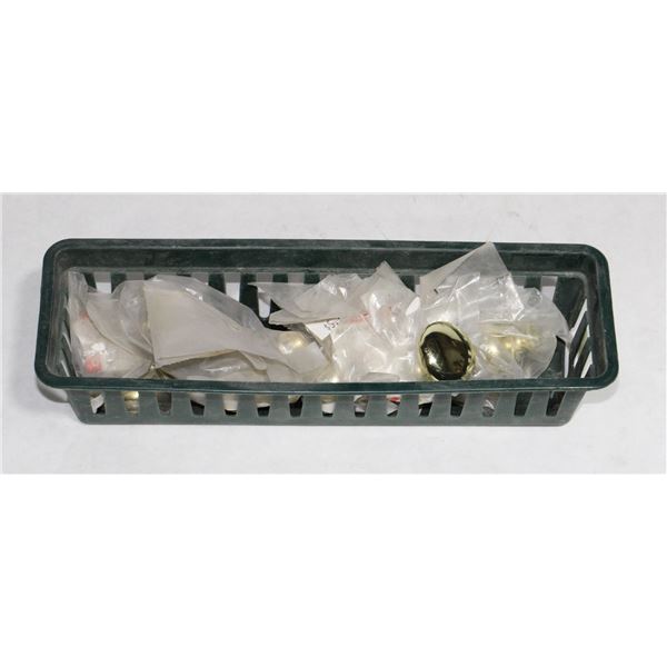 TRAY OF BRASS FINISH CABINET PULLS