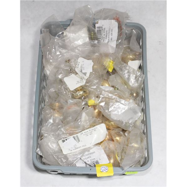 TRAY OF GOLD FINISH CABINET KNOBS