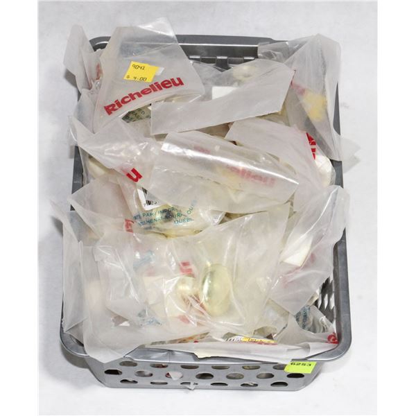 TRAY OF GOLD FINISH CABINET KNOBS