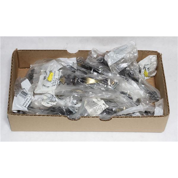 TRAY OF BRASS FINISH CABINET PULLS