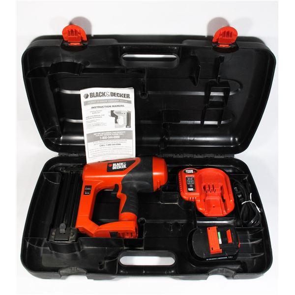 BLACK & DECKER 12V 18 GA CORDLESS NAILER IN