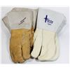 Image 1 : TWO GENTLY USED PAIRS OF LEATHER WORK MITS
