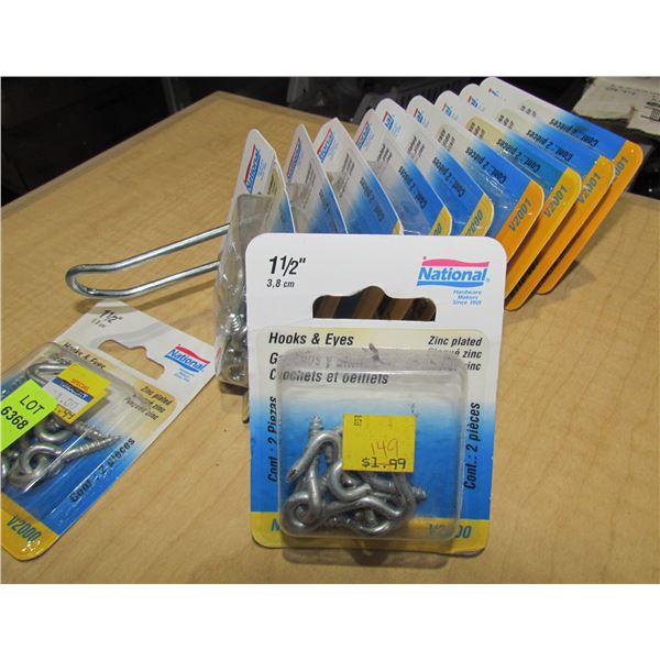 LOT OF HOOKS & EYES ZINC PLATED