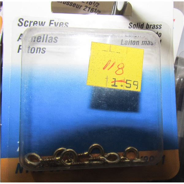 LOT OF SCREW EYES SOLID BRASS