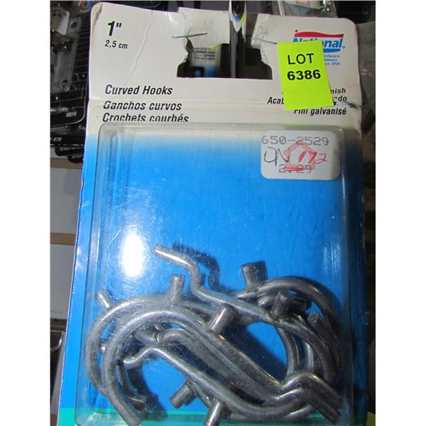 LOT OF 1" CURVED HOOKS