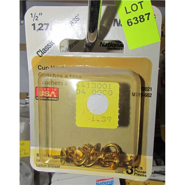 LOT OF 1/2" CUP HOOKS