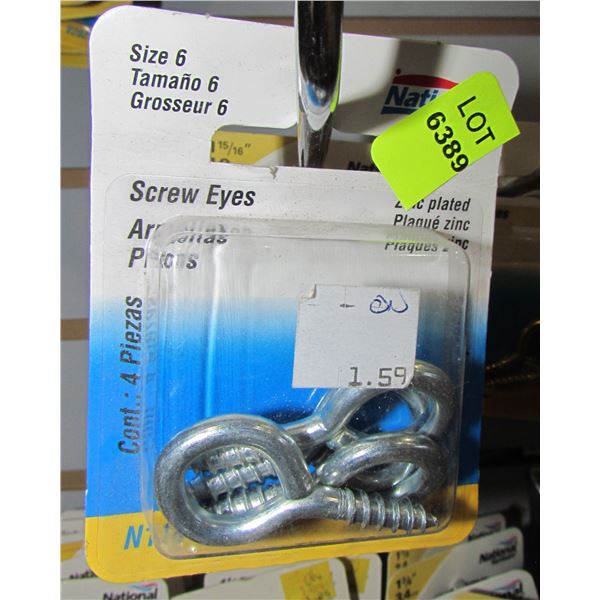 LOT OF SIZE SCREW EYES