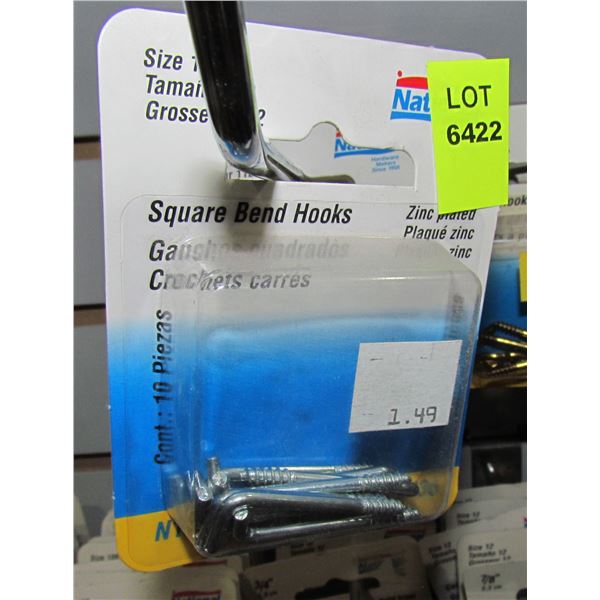 LOT OF SQUARE BEND HOOKS