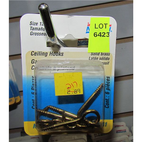 LOT OF CEILING HOOKS
