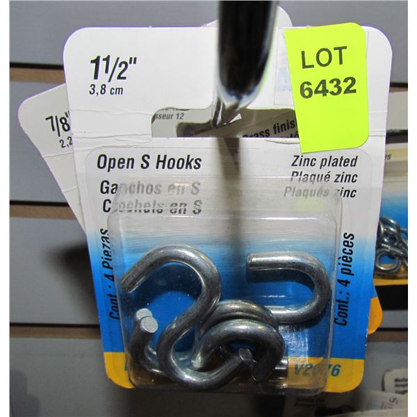 LOT OF OPEN S HOOKS