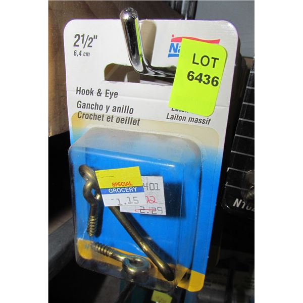 LOT OF HOOK AND EYES