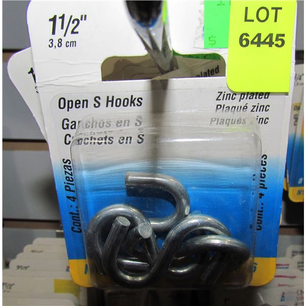 LOT OF OPEN S HOOKS